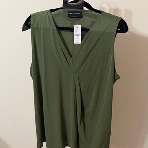 Lane Bryant Olive Sleeveless Blouse